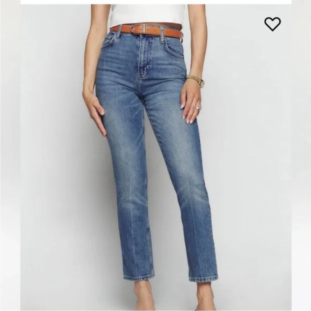 Reformation Womens Liza Ultra High Rise Straight Cropped Jeans Size 31 In Malta